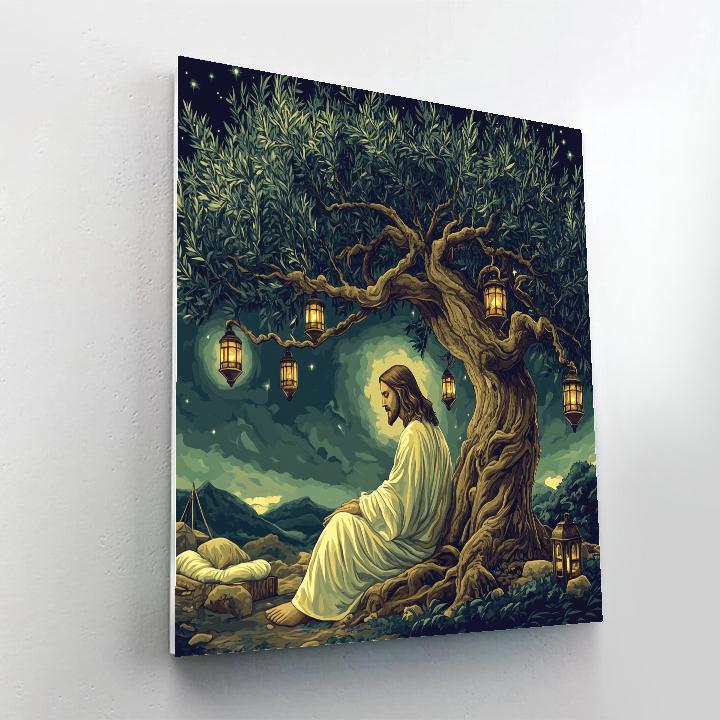 Jesus Garden Of Olives Lantern Shadows painting number kit
