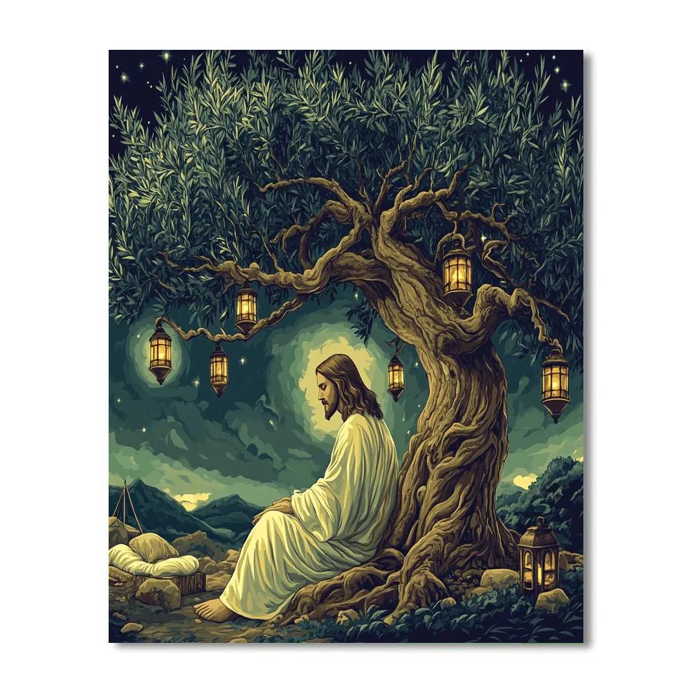 Jesus Garden Of Olives Lantern Shadows painting number kit