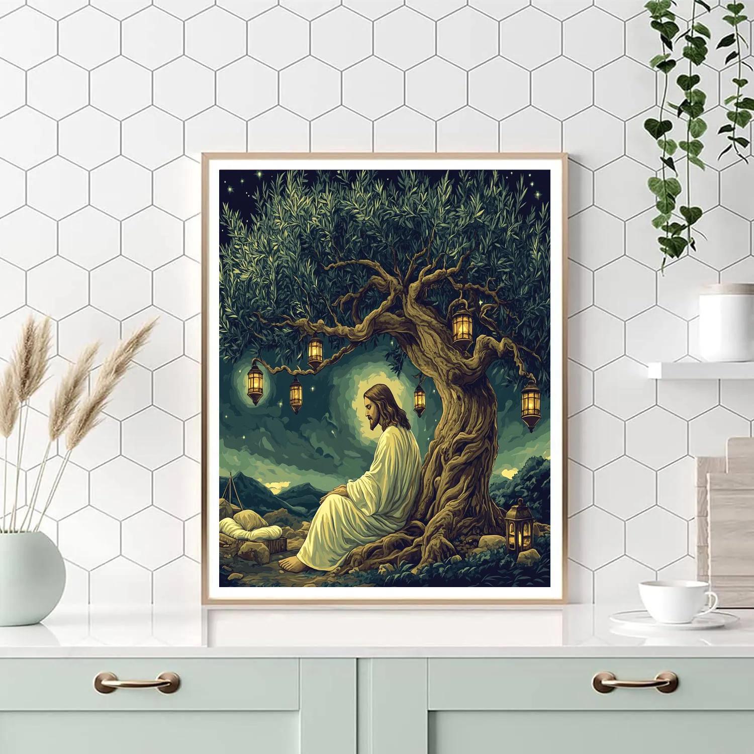 Jesus Garden Of Olives Lantern Shadows painting number kit
