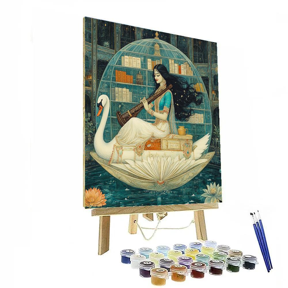 Saraswati In The Orbiting Manuscript Conservatory Paint by numbers art