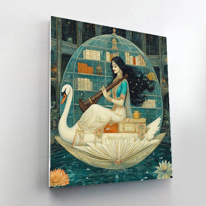 Saraswati In The Orbiting Manuscript Conservatory Paint by numbers art