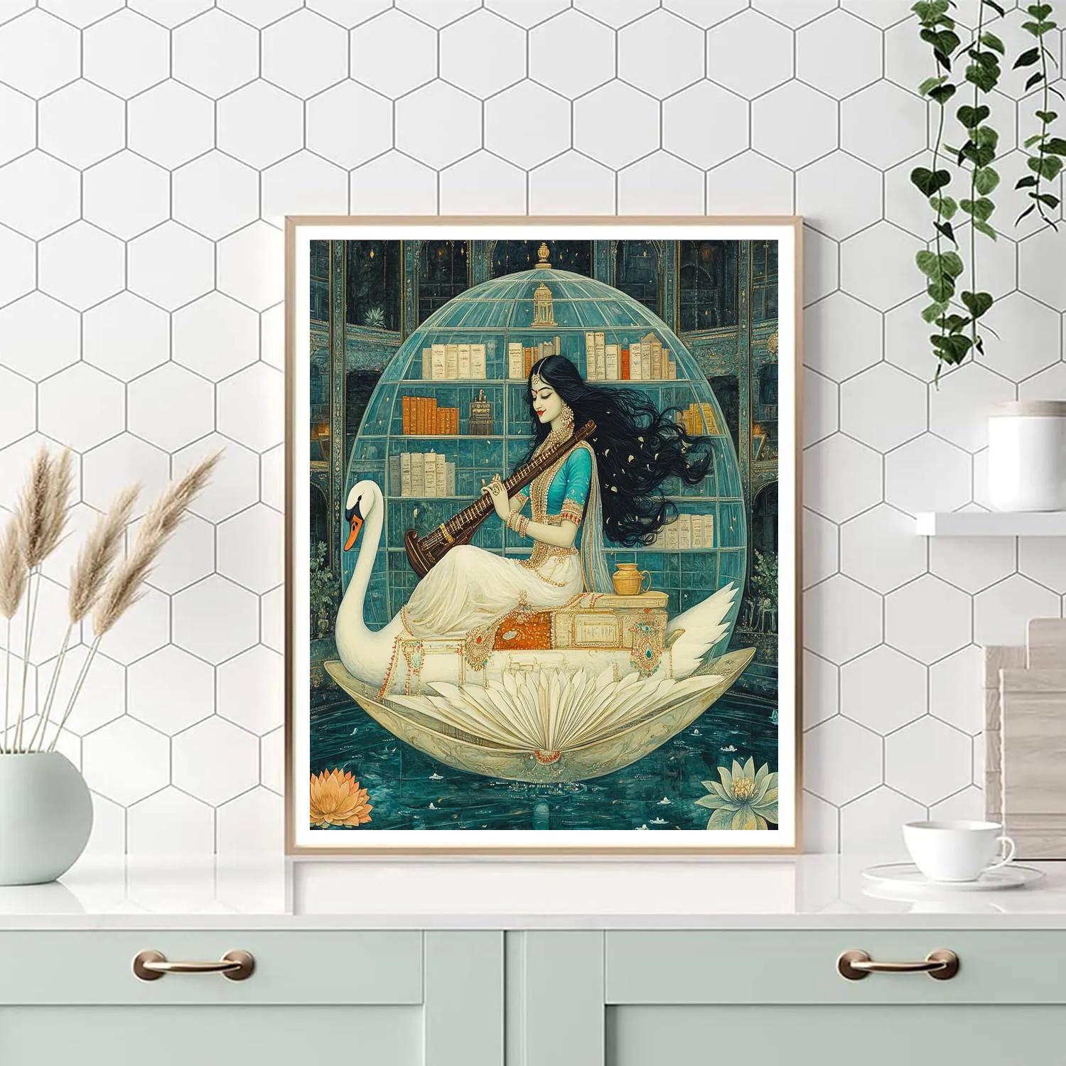 Saraswati In The Orbiting Manuscript Conservatory Paint by numbers art