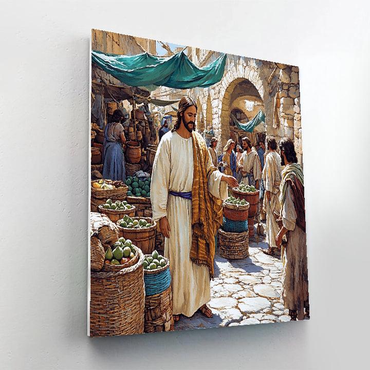 Healing Touch With Jesus In The Marketplace paint by numbers