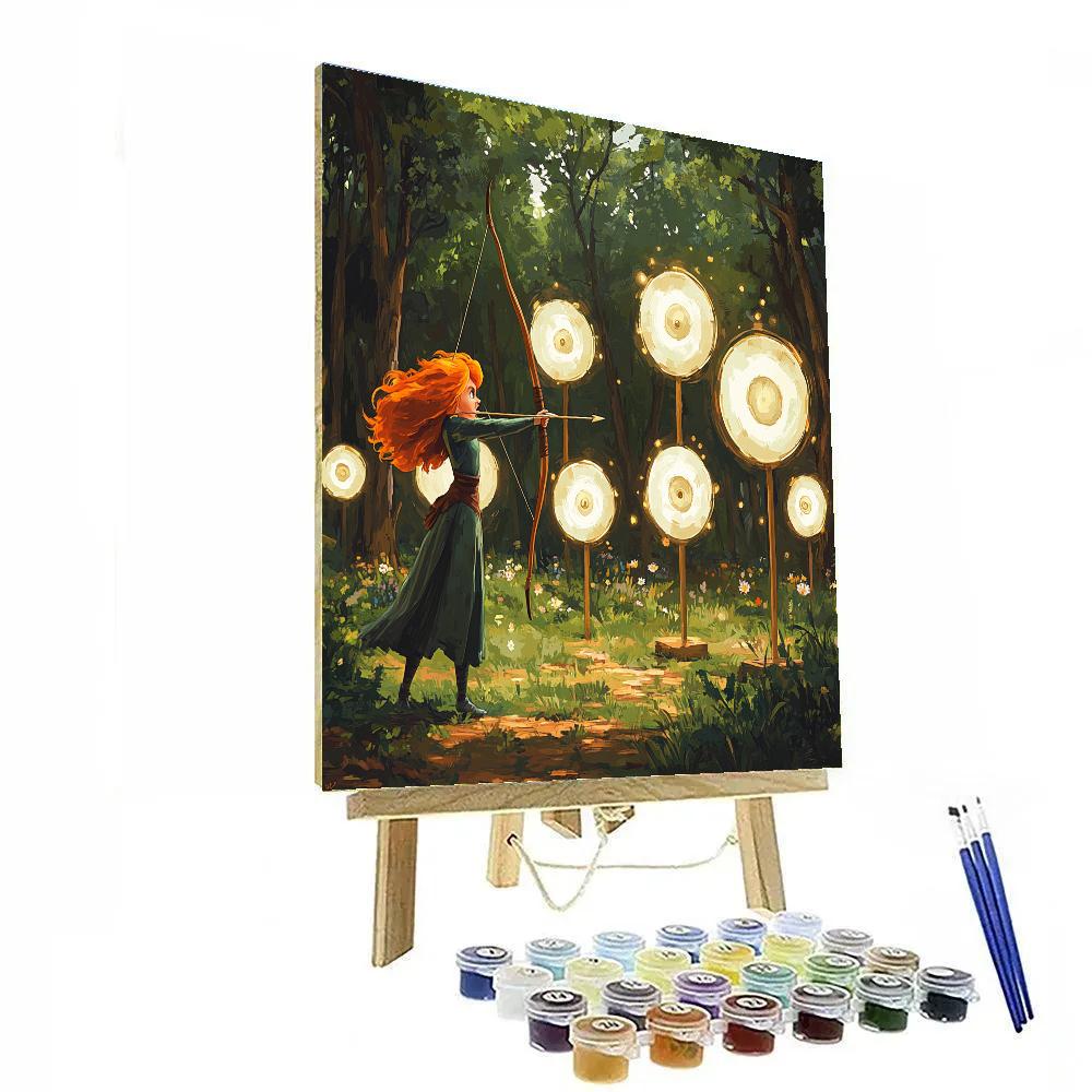 Merida Forest Archery Moon Targets Disney Inspired Numbered painting kits