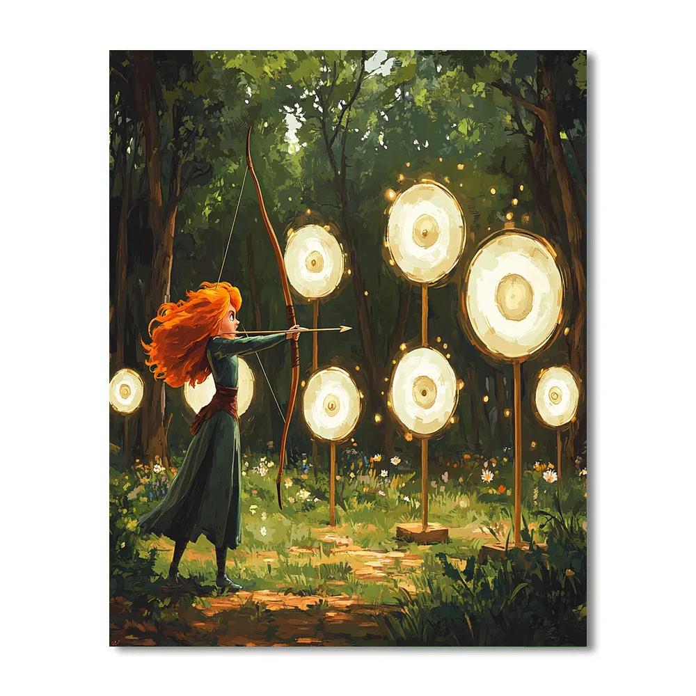 Merida Forest Archery Moon Targets Disney Inspired Numbered painting kits