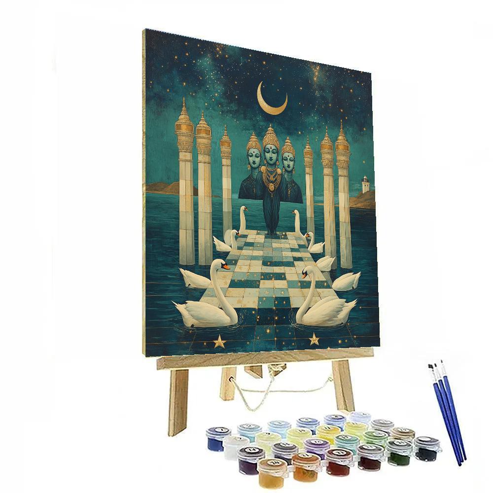 Brahma Swan Harbor At The Edge Of Space painting number kit