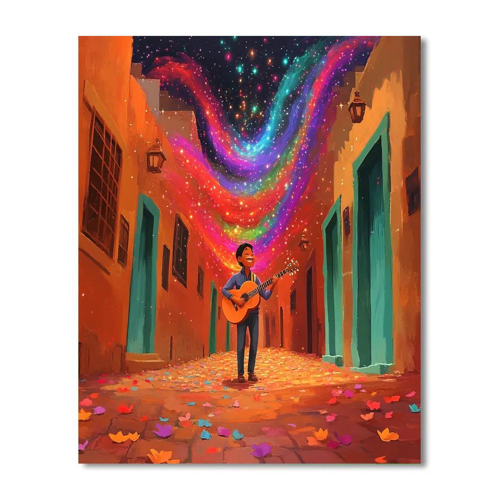 Miguel Rivera Rainbow Soundwave Street Disney Inspired paint by numbers