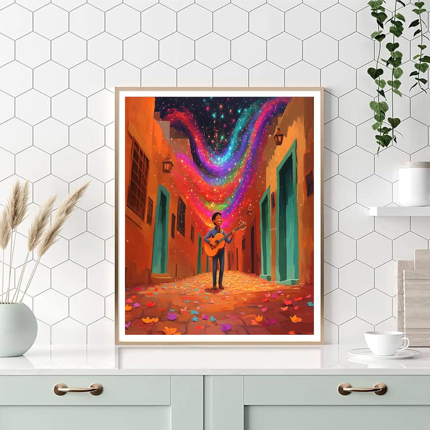 Miguel Rivera Rainbow Soundwave Street Disney Inspired paint by numbers