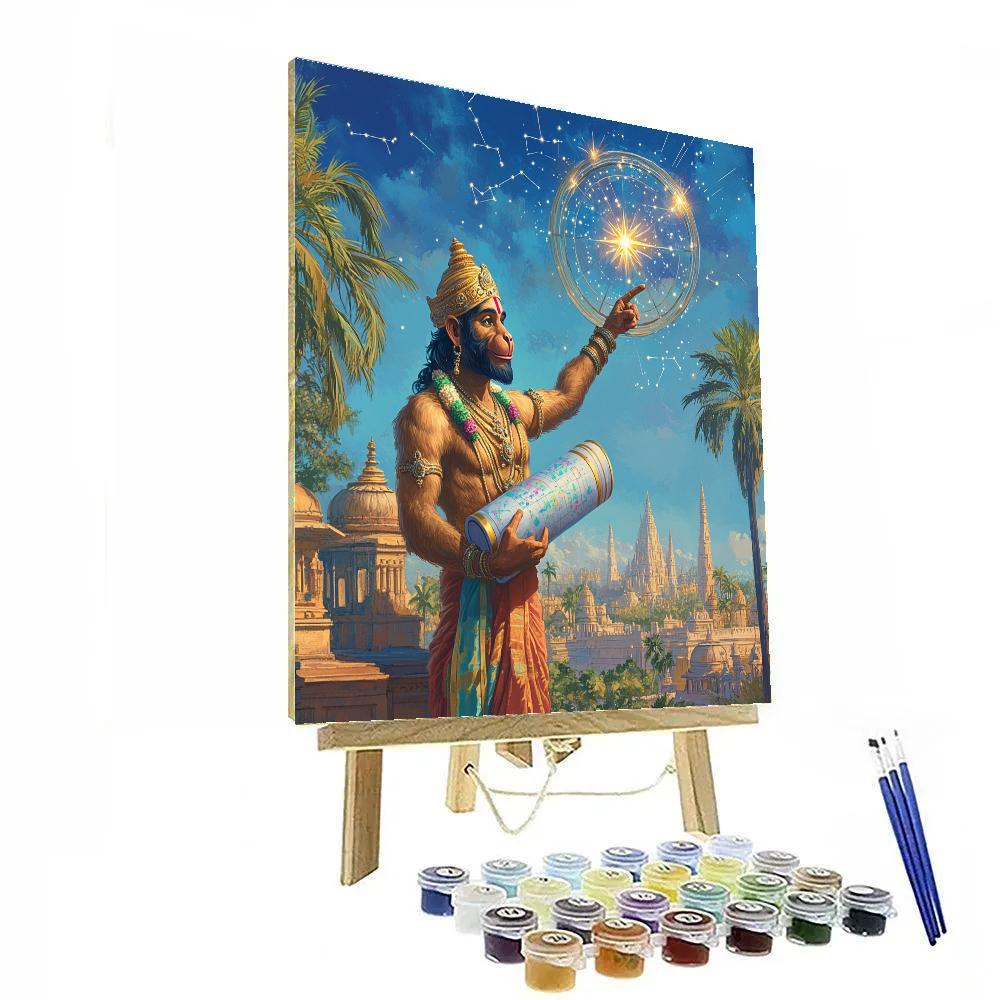 Celestial Mapkeeper Hanuman Paint by numbers art