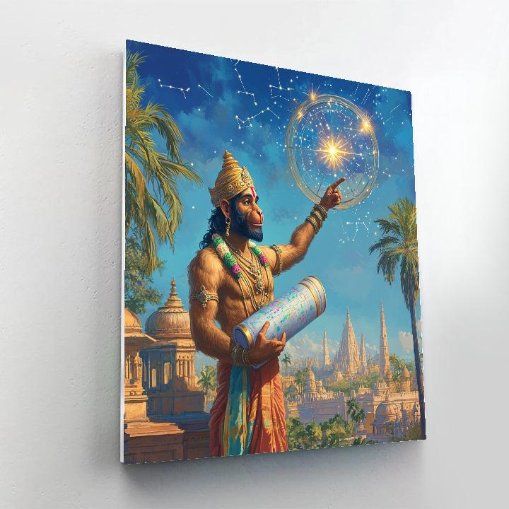 Celestial Mapkeeper Hanuman Paint by numbers art