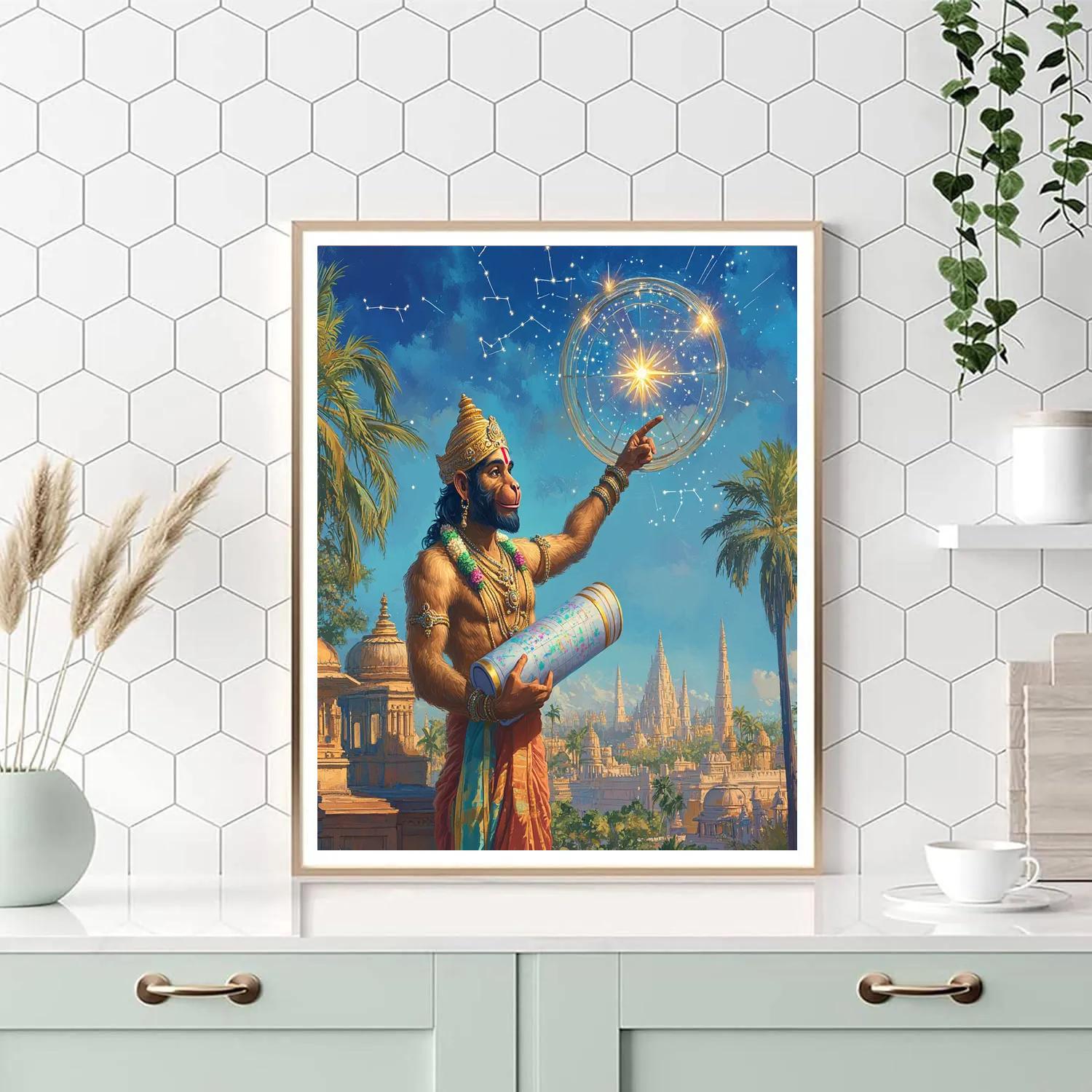 Celestial Mapkeeper Hanuman Paint by numbers art