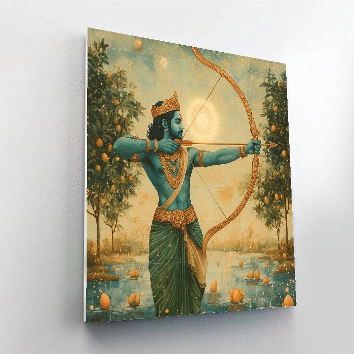 Celestial Orchard Guardianship With Rama Painting by numbers kit