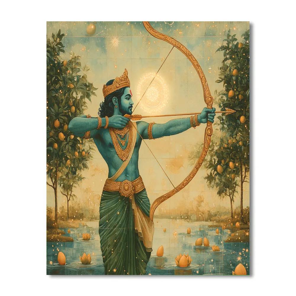 Celestial Orchard Guardianship With Rama Painting by numbers kit