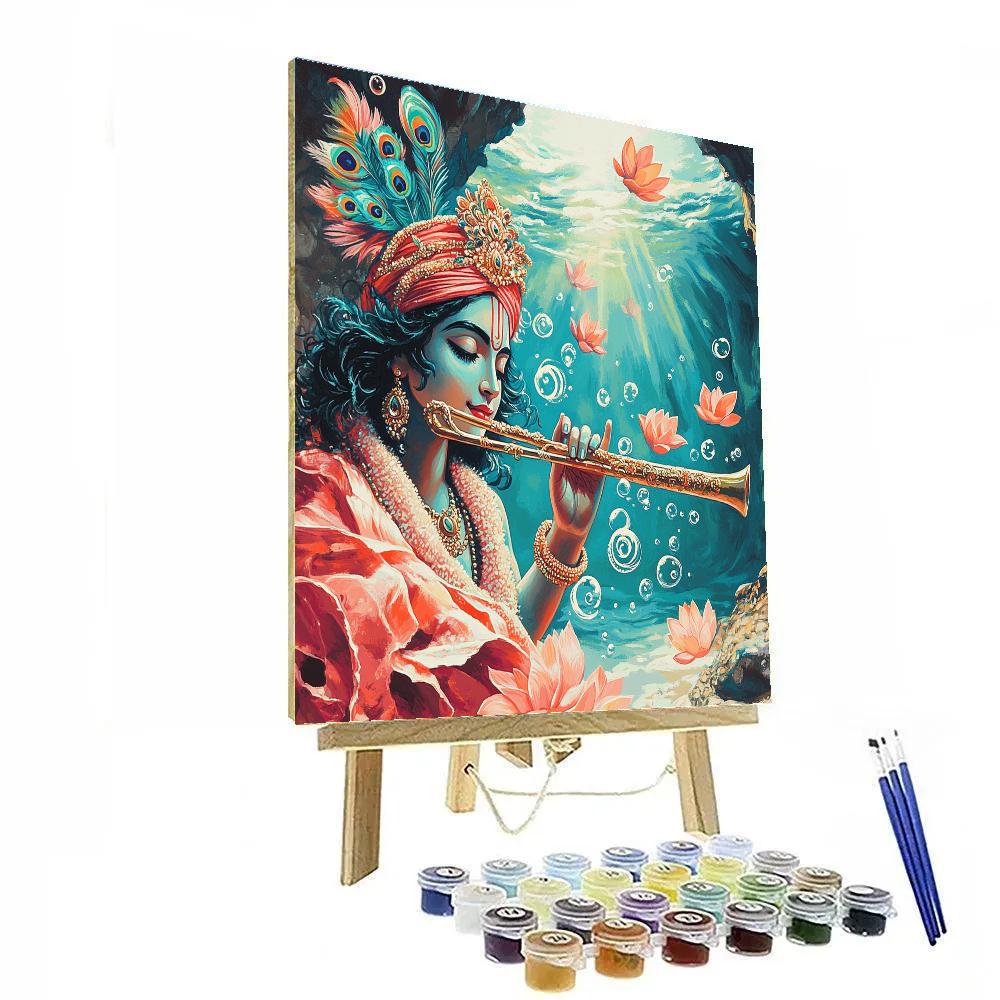 Krishna And The Coral Reef Flute Echo Numbered painting kits