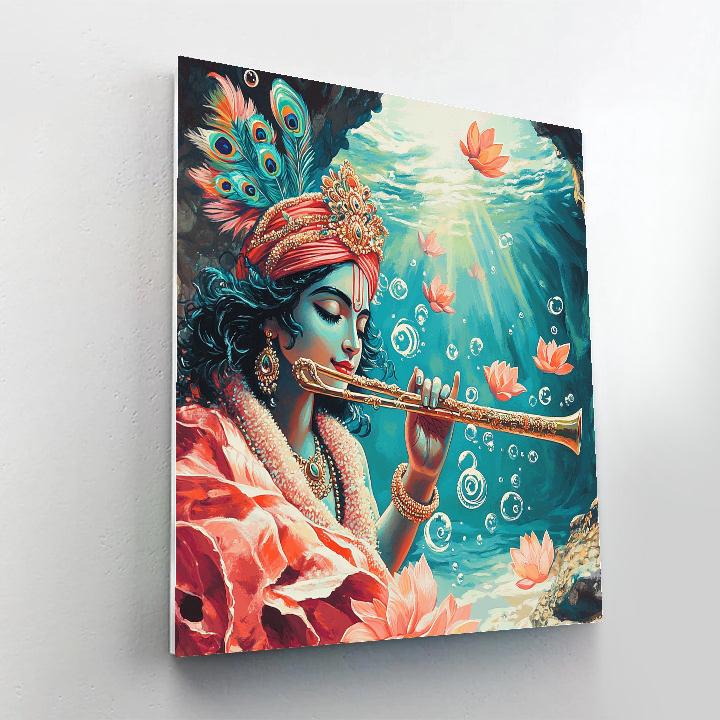 Krishna And The Coral Reef Flute Echo Numbered painting kits