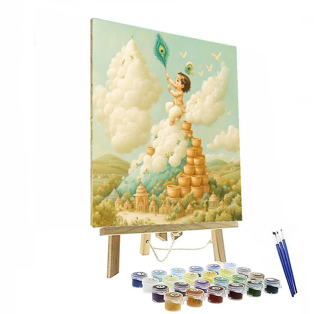 Krishna And The Mountain Of Butter Clouds paint by numbers