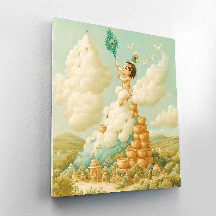 Krishna And The Mountain Of Butter Clouds paint by numbers