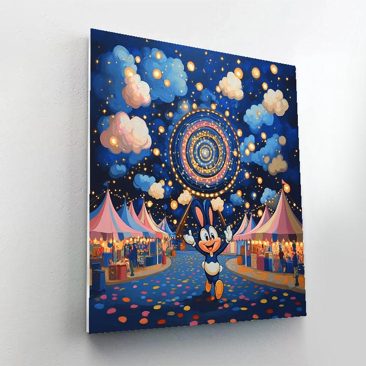 Oswald The Lucky Rabbit Galaxy Carnival Night Disney Inspired paint by number