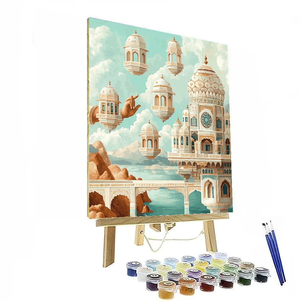 Brahma Horizon Builder With Floating City Blocks Paint by numbers art