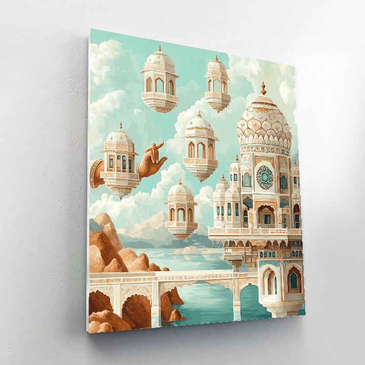 Brahma Horizon Builder With Floating City Blocks Paint by numbers art