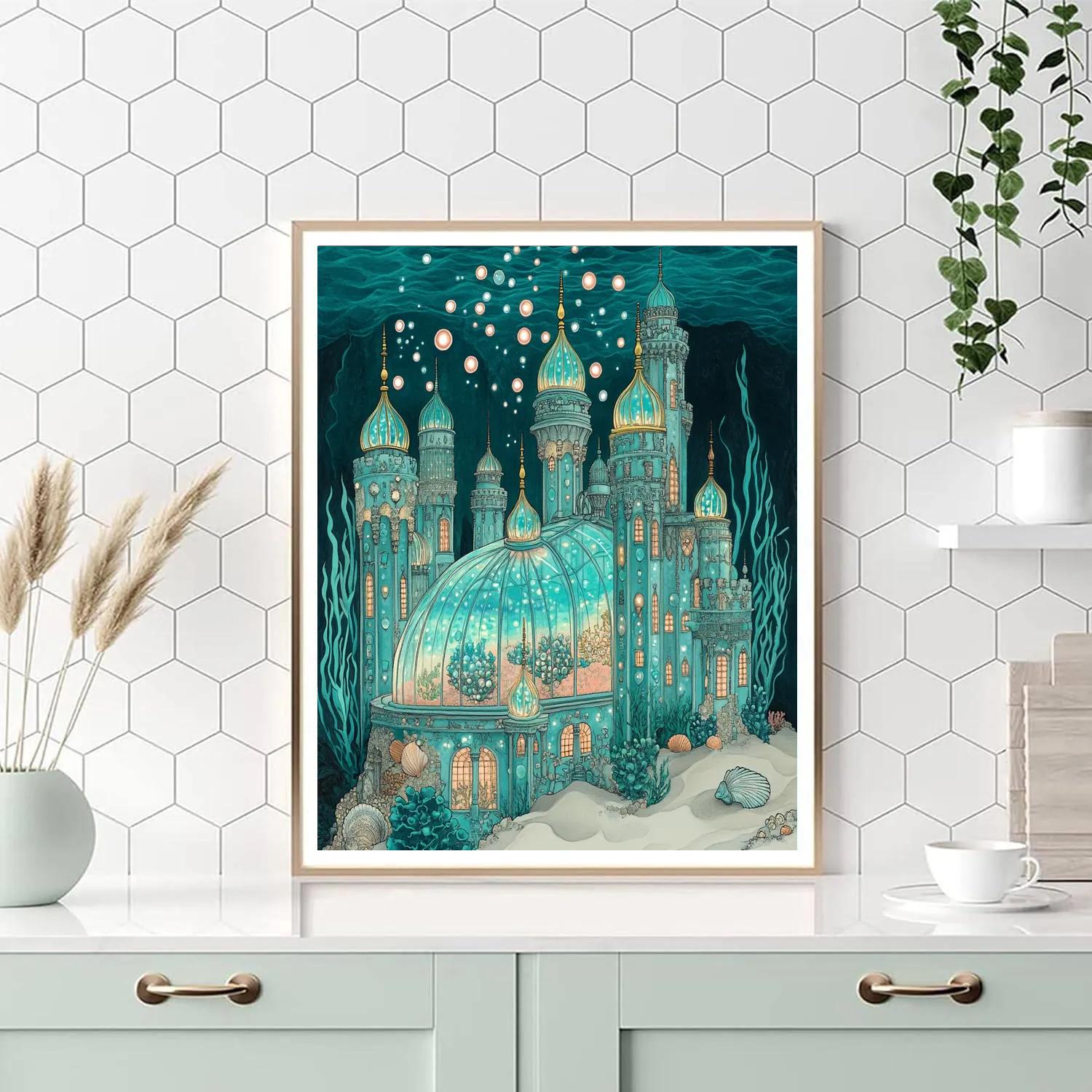 Tideglass Castle Of The Sunken Conservatory paint by number