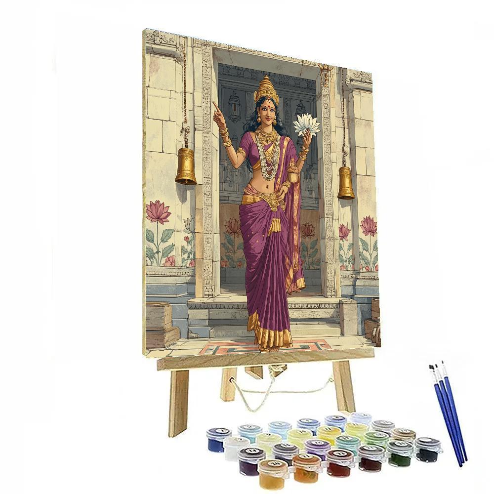 Temple Mural Parvati Guide paint by number