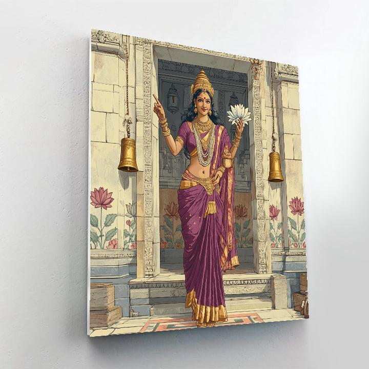 Temple Mural Parvati Guide paint by number