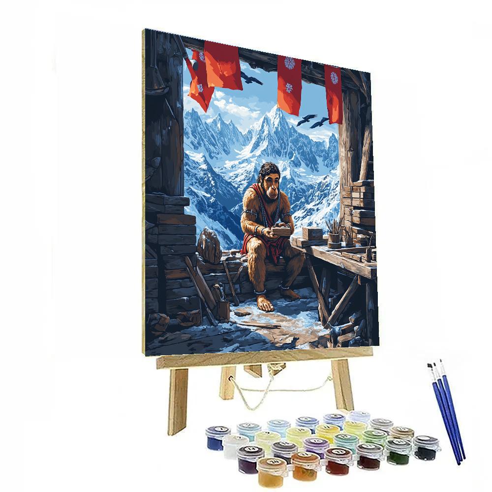 Hanuman In Mountain Wind Workshop Paint by numbers kits