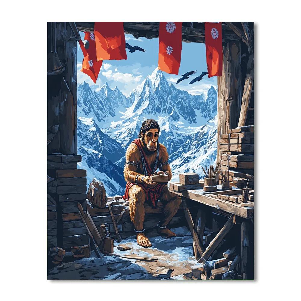 Hanuman In Mountain Wind Workshop Paint by numbers kits