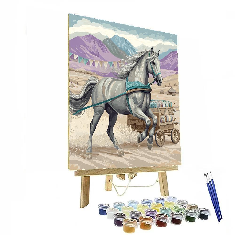 Sky Loom Horse Caravan painting number kit