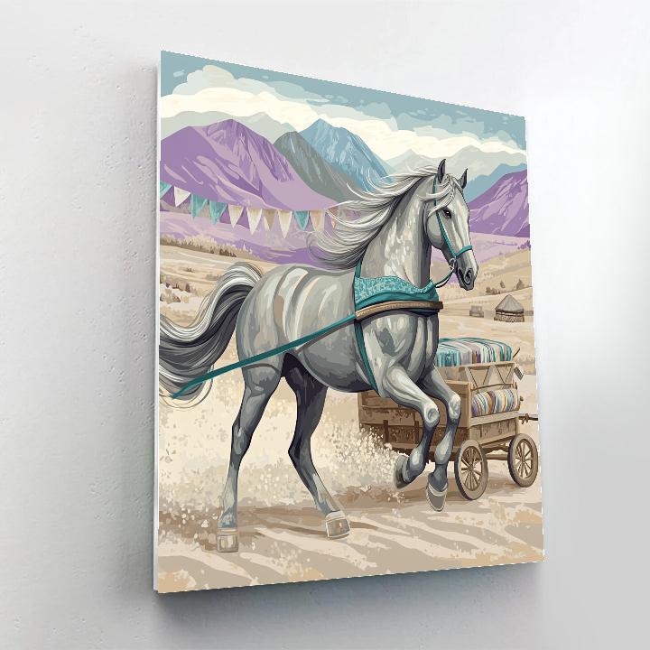 Sky Loom Horse Caravan painting number kit