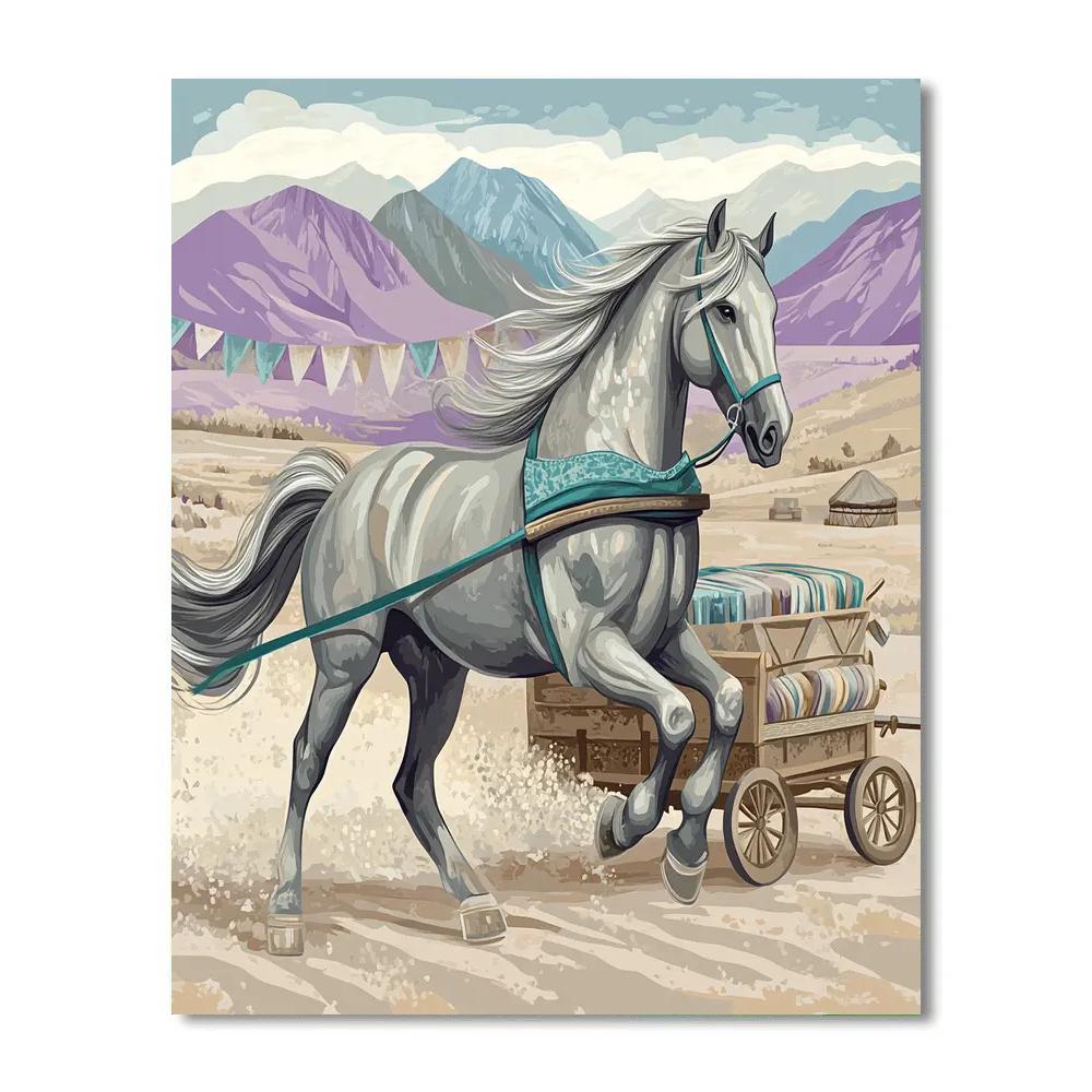 Sky Loom Horse Caravan painting number kit