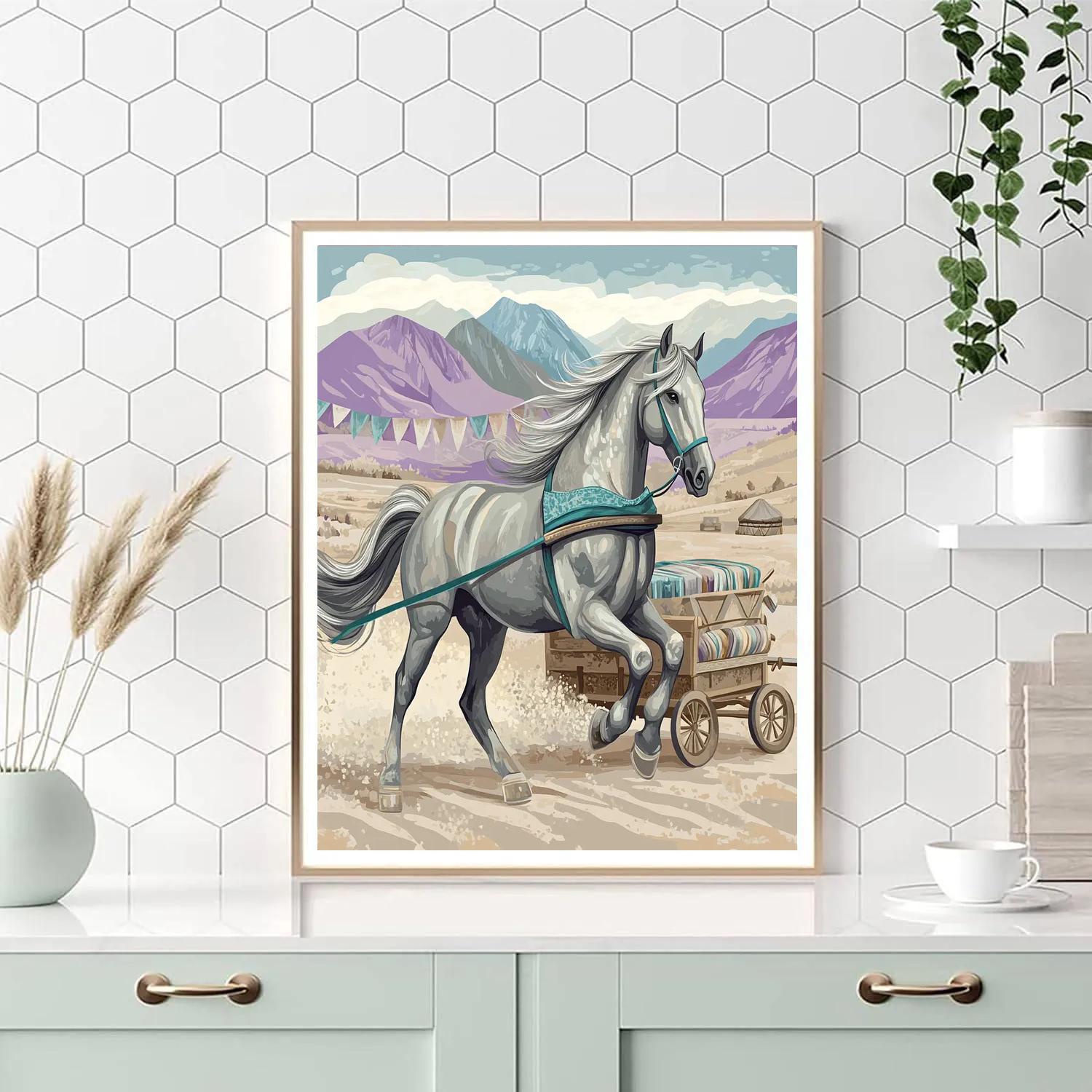 Sky Loom Horse Caravan painting number kit