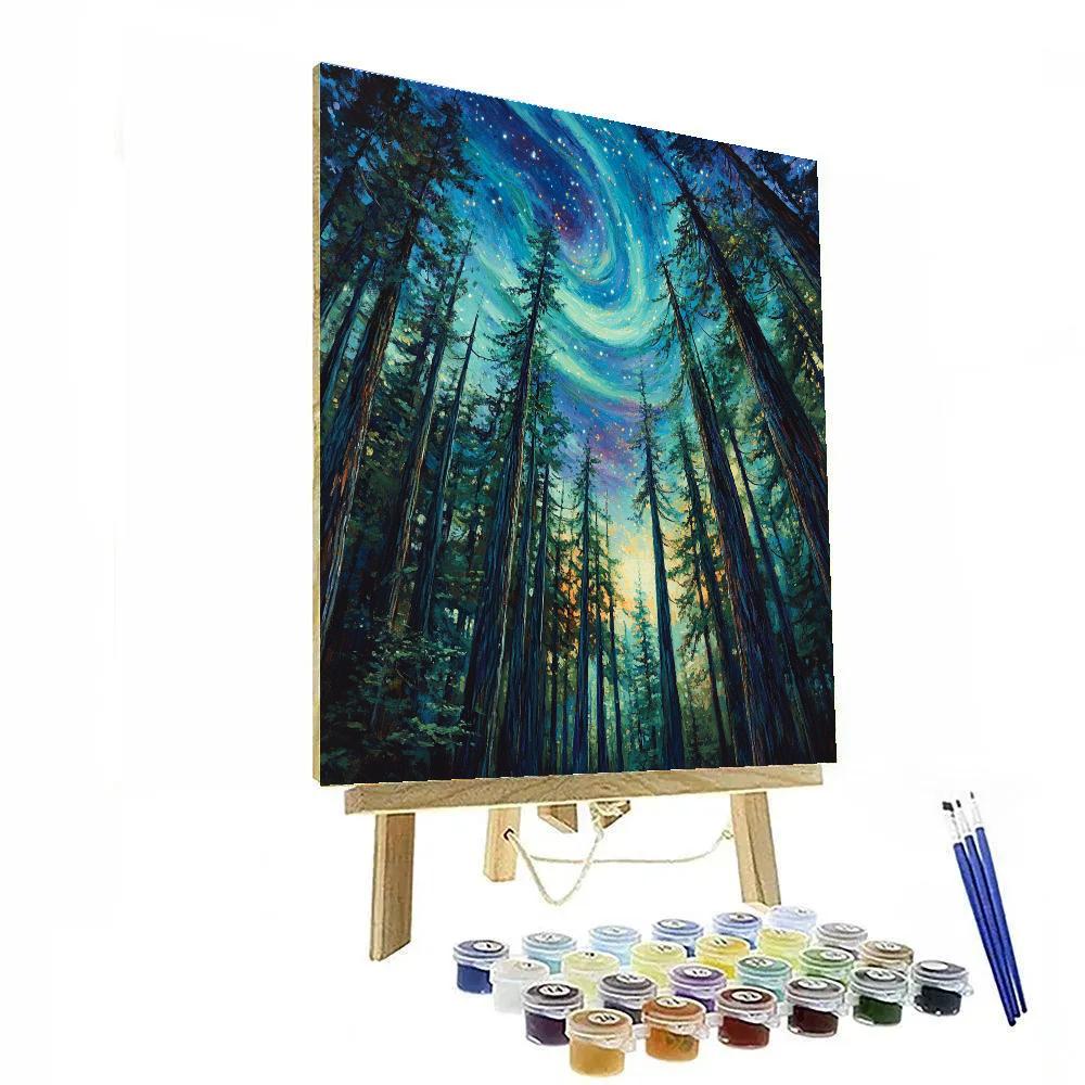 Emily Carr Inspired Aurora Cathedral Canopy painting number kit
