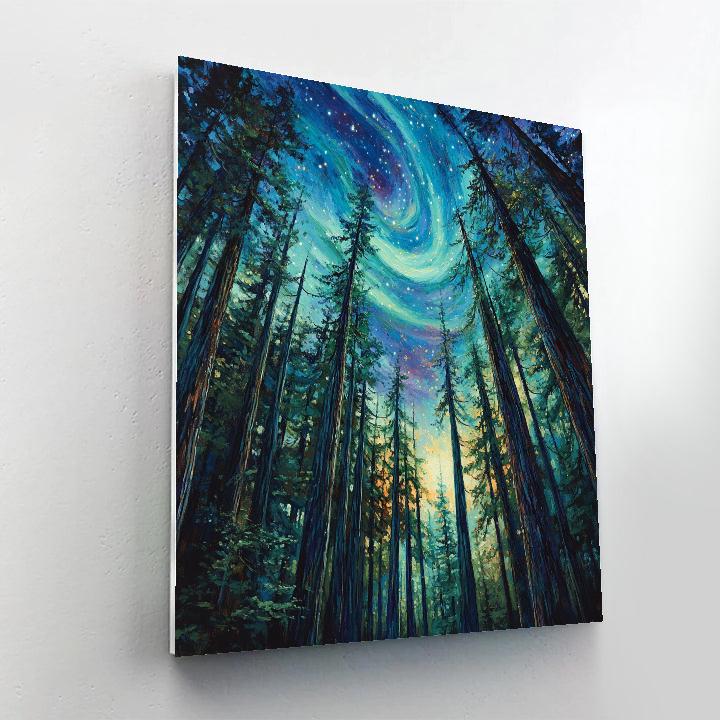 Emily Carr Inspired Aurora Cathedral Canopy painting number kit