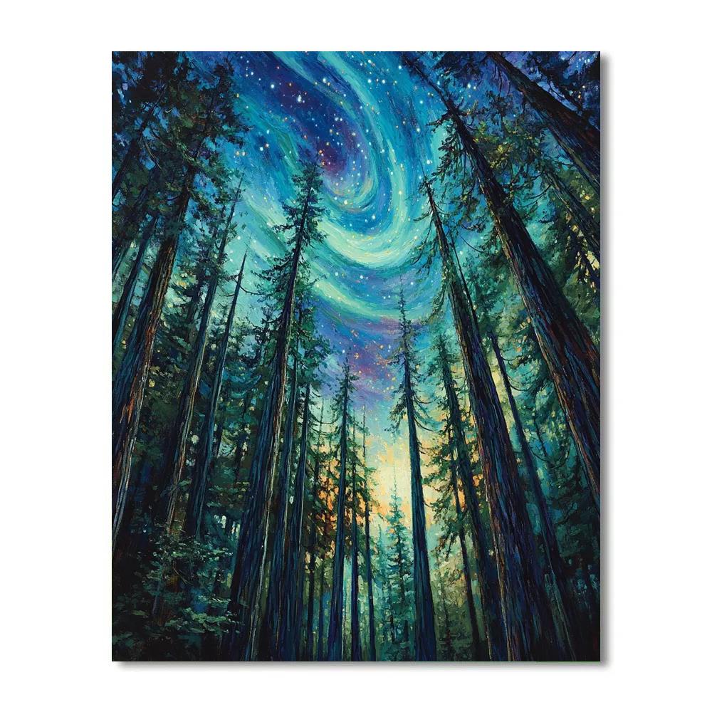 Emily Carr Inspired Aurora Cathedral Canopy painting number kit