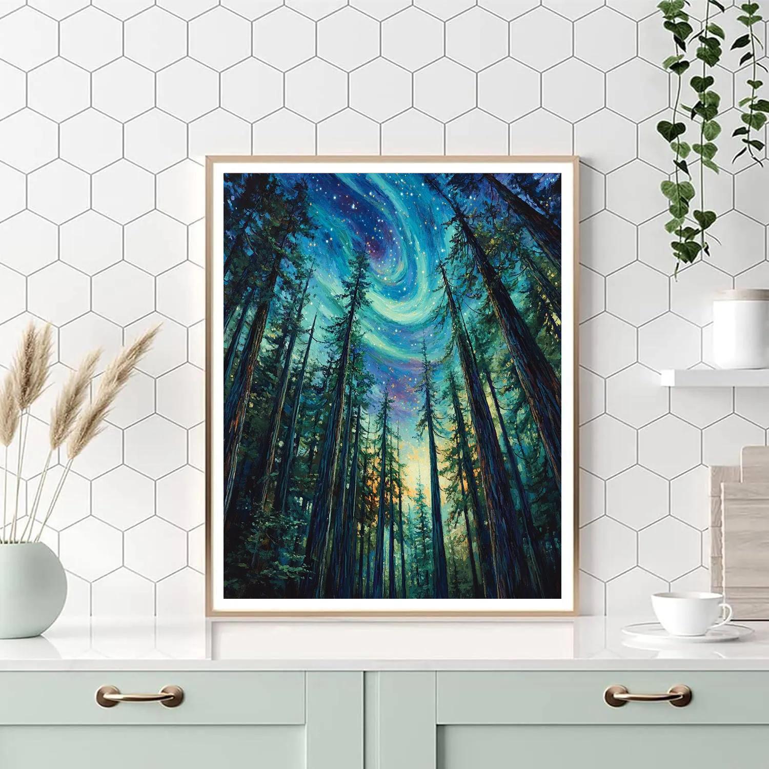 Emily Carr Inspired Aurora Cathedral Canopy painting number kit