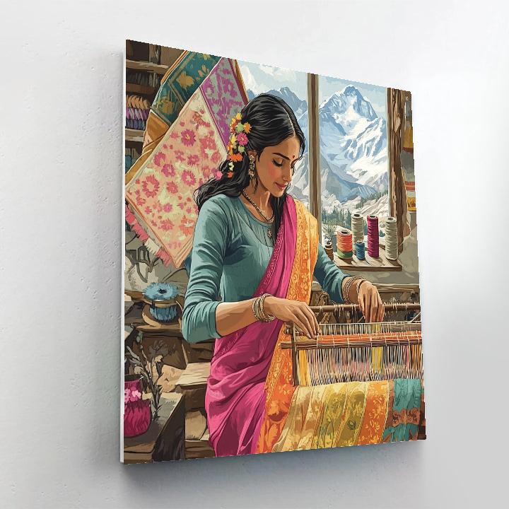 Parvati At The Weaver Loom Number painting