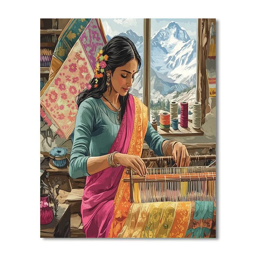 Parvati At The Weaver Loom Number painting