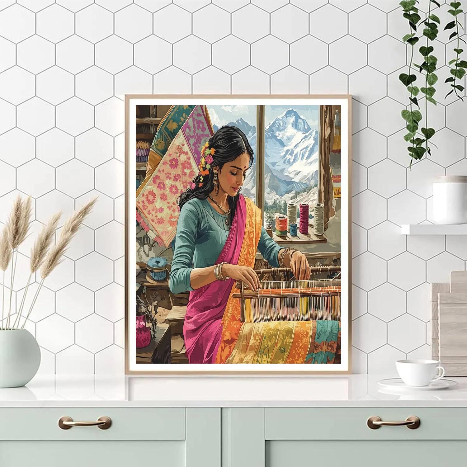 Parvati At The Weaver Loom Number painting