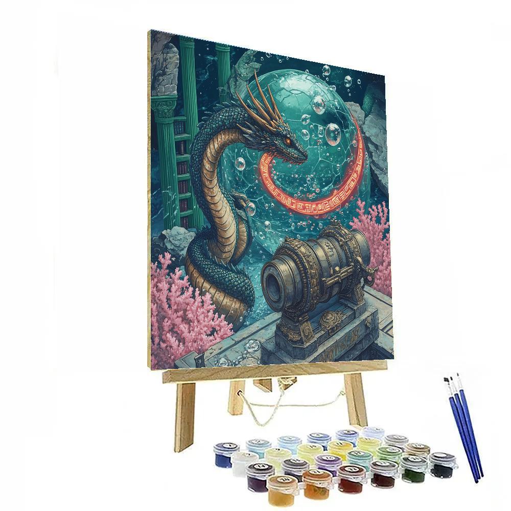 Sunken Observatory With Dragon Archivist paint by color