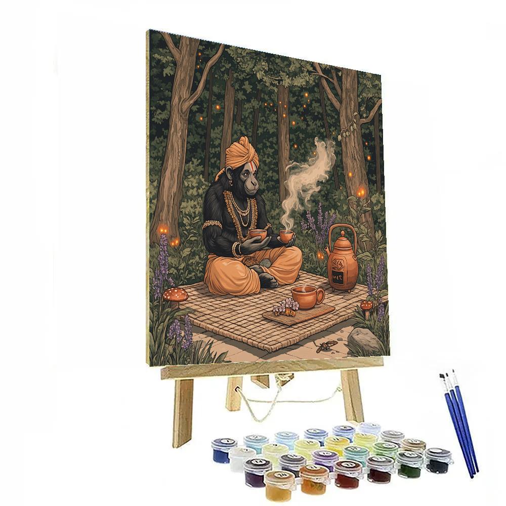 Forest Tea Ceremony, Hanuman Companion Paint by numbers art