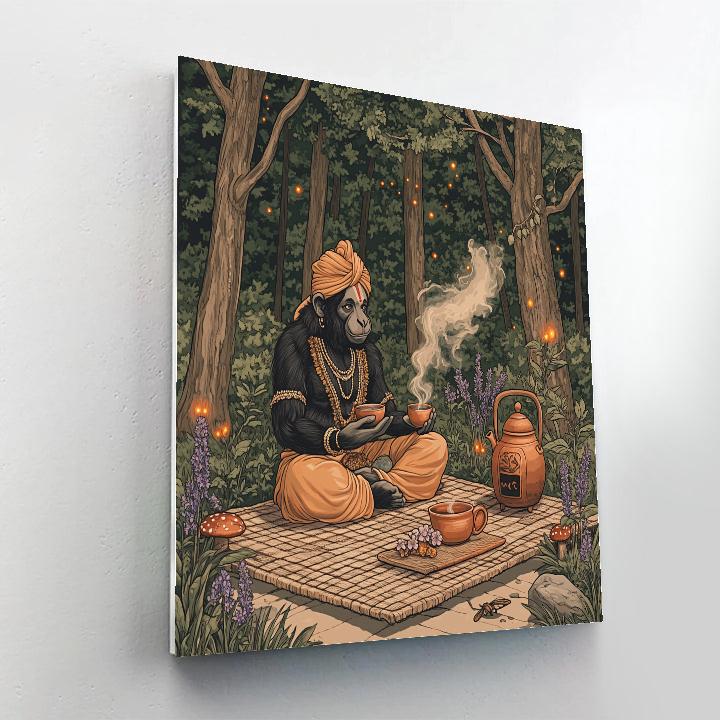 Forest Tea Ceremony, Hanuman Companion Paint by numbers art
