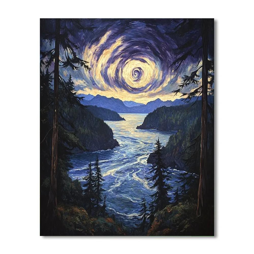 Emily Carr Inspired Tempest Break Over Pacific Inlet painting number kit
