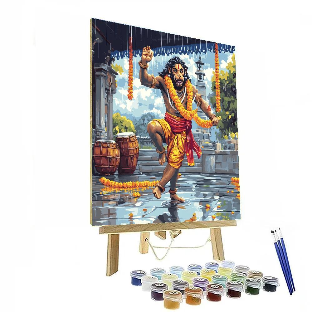 Rainy Courtyard Dance, Hanuman Rhythm paint by number