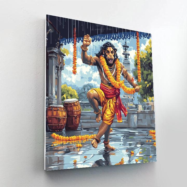 Rainy Courtyard Dance, Hanuman Rhythm paint by number