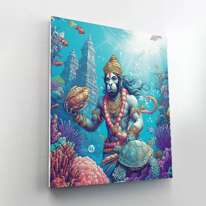 Hanuman Coral Reef Protector painting number kit