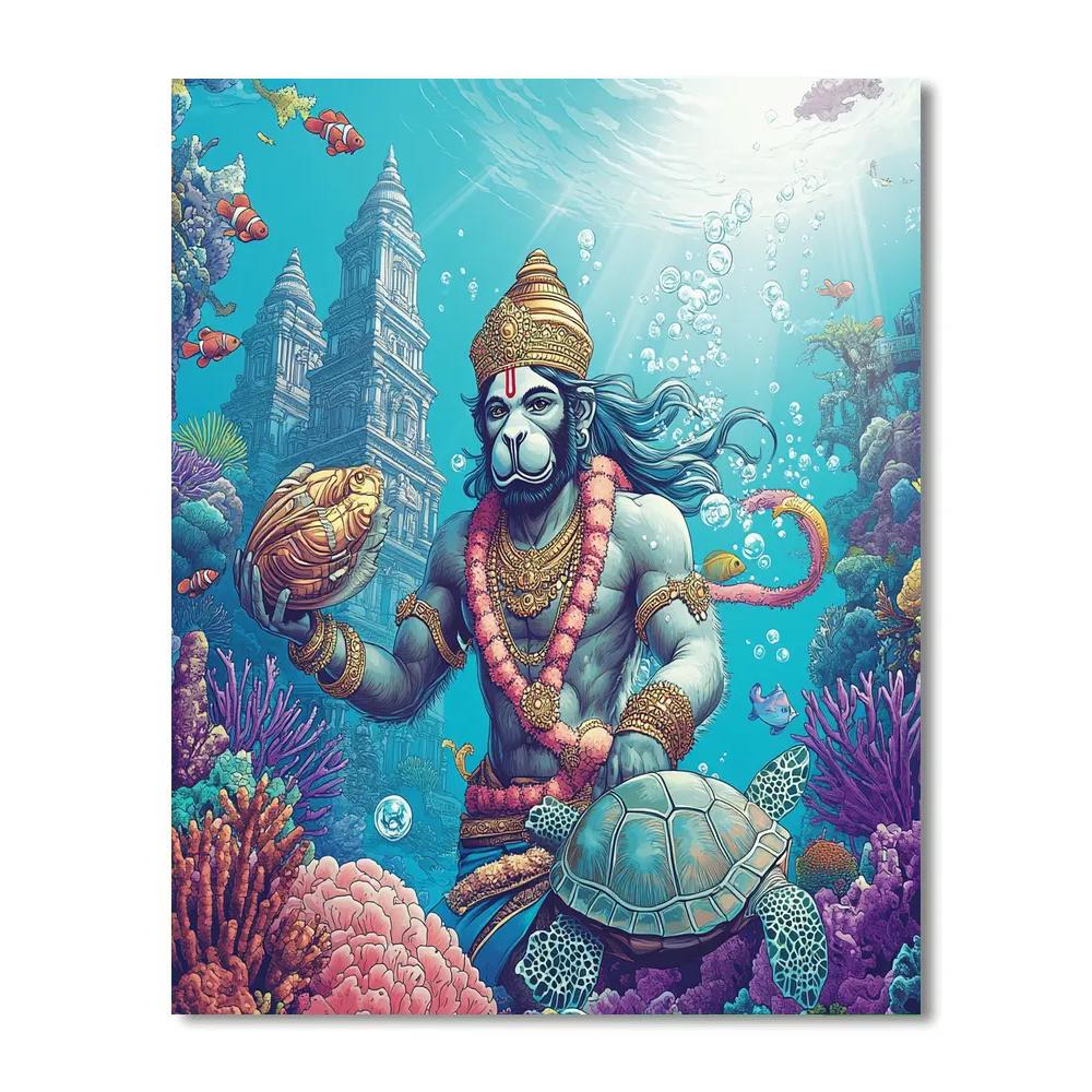Hanuman Coral Reef Protector painting number kit