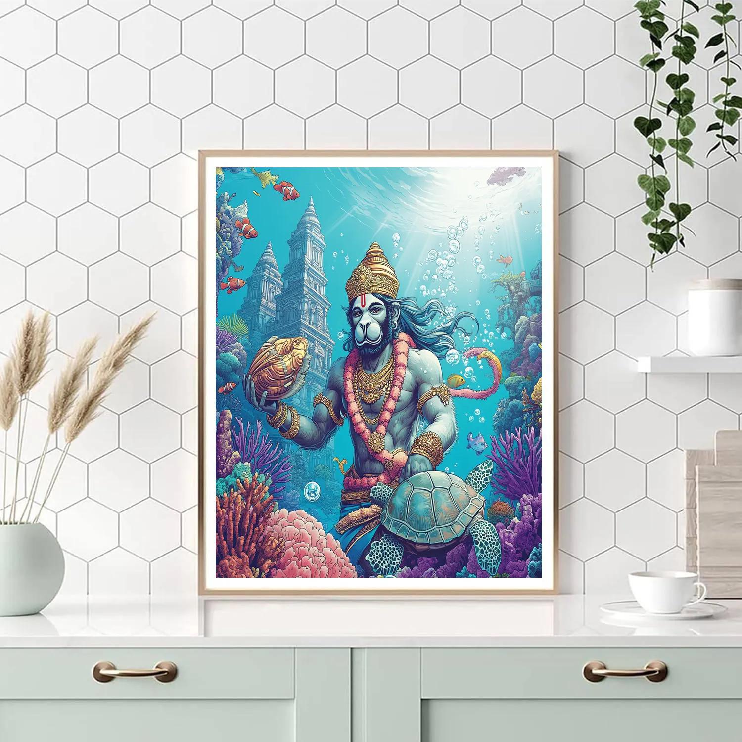Hanuman Coral Reef Protector painting number kit