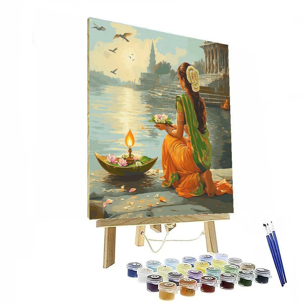 Parvati Riverbank Puja Painting by numbers kit
